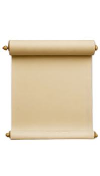 Close up of an open scroll with wooden handles png