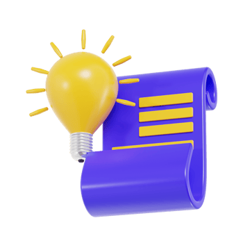 Lightbulb with Scroll Illustration png