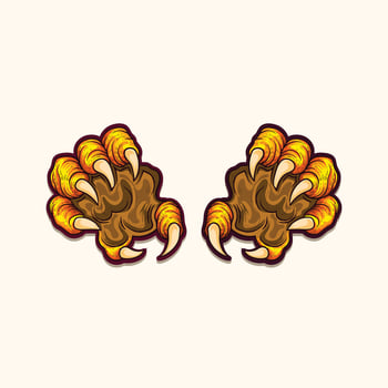 Angry eagle,s paw vintage illustration design vector