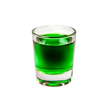 Bright Green Shot Glass with Vibrant Liquid, Perfect for Celebrations png