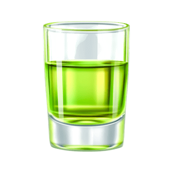 Bright Green Drink in a Clear Shot Glass png