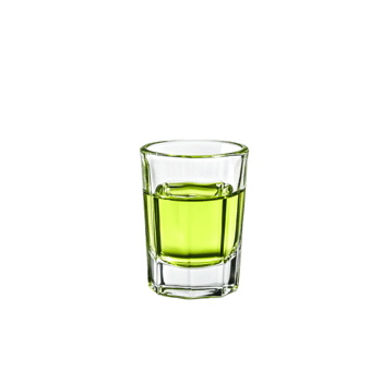 Green Liquor in Glass Shot Glass on png