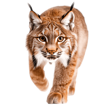 Majestic Lynx Portrait Captured in Natural Habitat with Intense Focus png