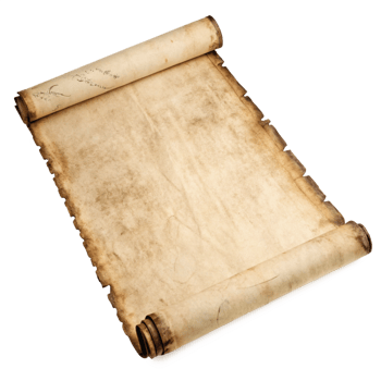 Ancient Parchment Scroll, Aged Paper Roll, Vintage Manuscript Texture Background png