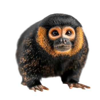 closeup of a Cute Monkey with Orange and Black Fur Posing Against png