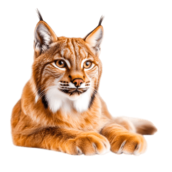 closeup of a Beautiful Lynx Relaxing with Bright Eyes and Soft Fur png