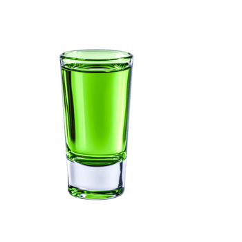 Bright Green Shot Glass Filled with Vibrant Liquid png