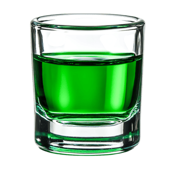 Bright Green Drink in a Clear Glass Shot Glass png