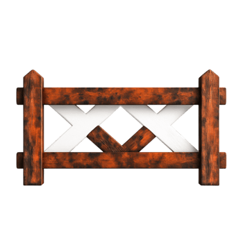 Wooden Fence with White and Brown Color Contrasts for Yard or Garden png