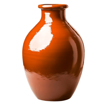 Rustic Ceramic Pottery Vase in Earthy Orange Color for Interior Decoration png