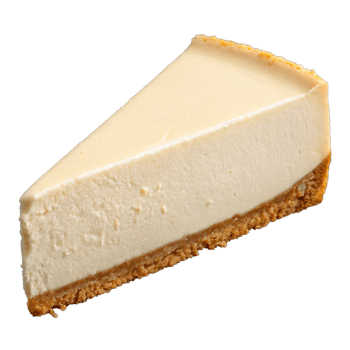 A creamy slice of cheesecake isolated on transparent background png