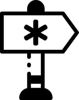 Line icon of first aid directional board vector