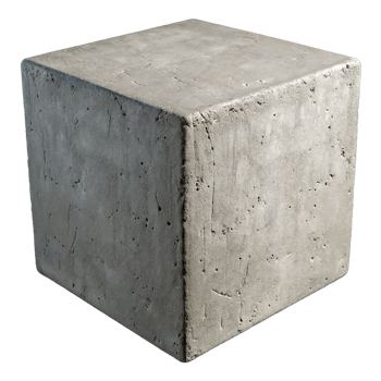 Concrete cube in texture on transparent background png