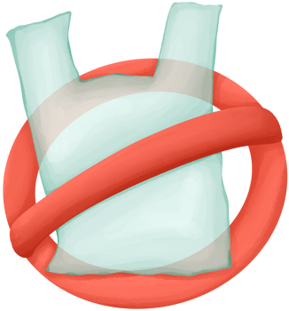 Plastic bags with stop using symbols png