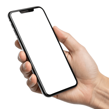 Hand Holding Smartphone Mockup Blank Screen for App Presentation png