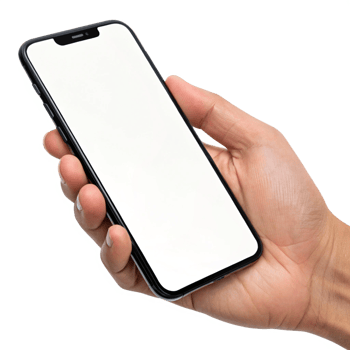 Hand Holding Smartphone with Blank Screen Mobile App Mockup png