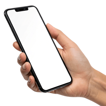Hand Holding Smartphone with Blank Screen Mockup Modern Mobile Technology png