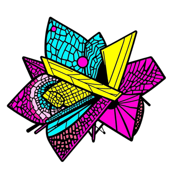 a colorful abstract design with geometric shapes png