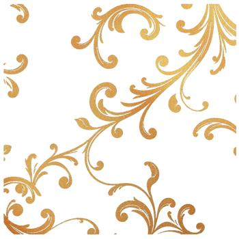 golden floral design on transparent background png
