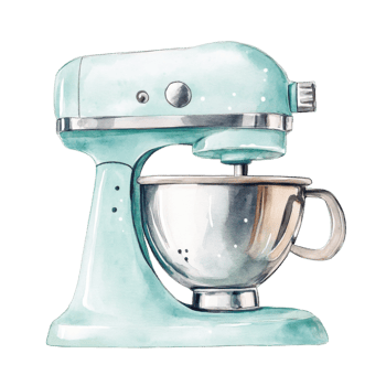 Aquarelle stand mixer art on transparent background. png