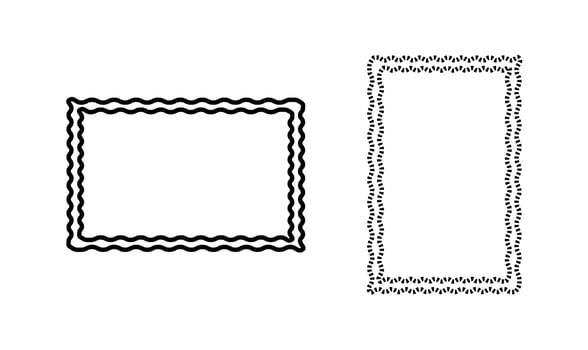 Elegant Black and White Double Framed Rectangle Design. vector