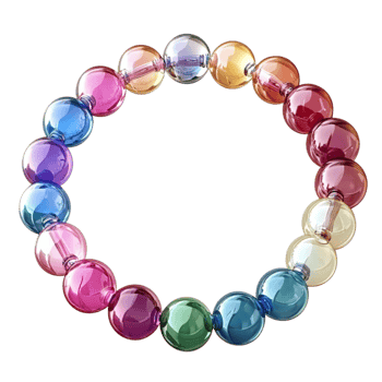 Beaded Bracelet with Multicolored Pearls on Transparent Background png