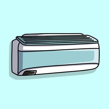 Blue and white air conditioning vector