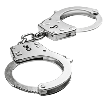 Realistic 3D Render of Metal Handcuffs, Police Equipment, Crime Scene Illustration png