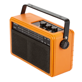 Retro Orange Portable Transistor Radio Vintage png