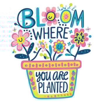 floral typography art for t shirt design vector