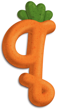 3D Carrot Letter q font colorful letter png