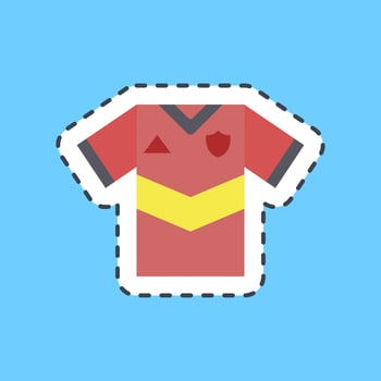 Cutting line sticker jersey. Football and soccer elements. vector