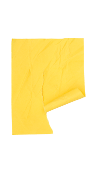 Yellow paper sticker label isolated on transparent background png