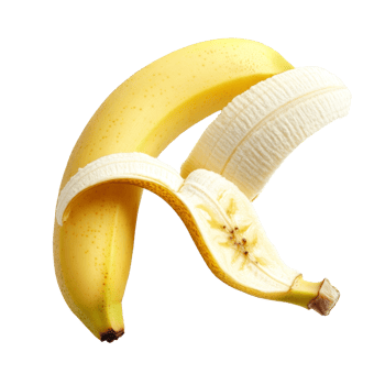 Freshly sliced banana on a clean transparent background showcasing its smooth texture and vibrant color, slice banana on transparent background png