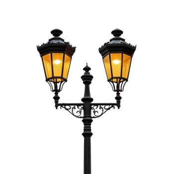 Elegant street lamp with vintage design isolated on a transparent background, showcasing classic architecture and style, Street lamp isolated on transparent background png