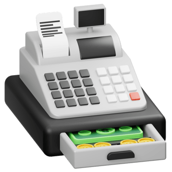 Cash Register 3D object Illustration png
