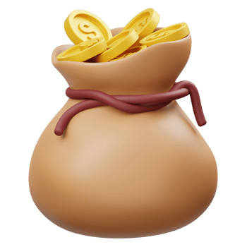 Money Bag 3D object Illustration png
