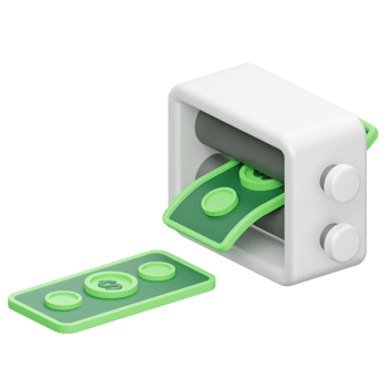 Print Money 3D object Illustration png