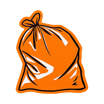 a bag of trash on a transparent background png
