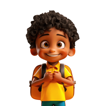 A cartoon boy with a backpack png