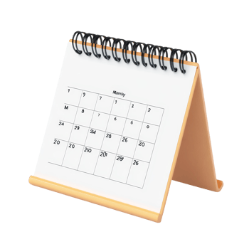 A minimalist tabletop calendar for January on a transparent background, emphasizing clean design and functionality, table calendar 2023 may isolated on transparent background png