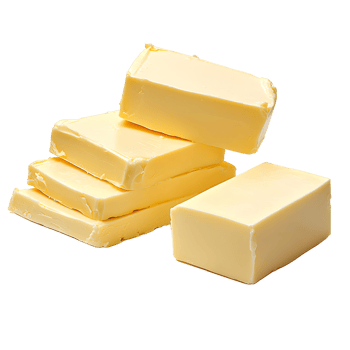 butter blocks on white background, close up png