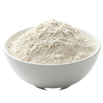 Freshly sifted flour in a transparent bowl on a clean transparent background perfect for baking on any occasion, Flour in a transparent bowl isolated on transparent background png
