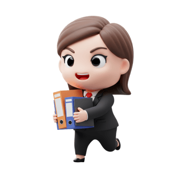 Business woman holding folder png