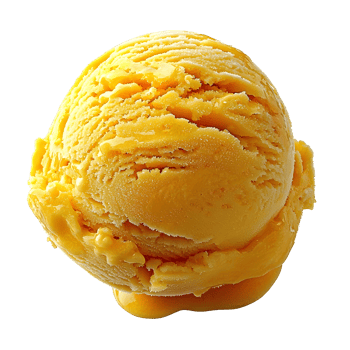 mango ice cream scoop on white background png
