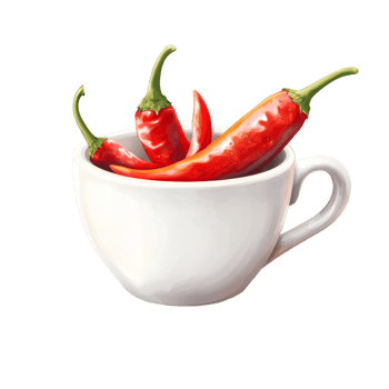 Fresh chili slices in a transparent cup on a clean background showcasing vibrant colors and textures, highlighting natural beauty and culinary potential, Chili slice in a cup on transparent background png