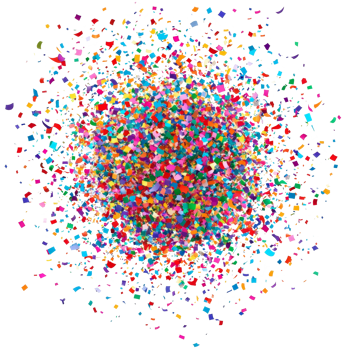 Colorful confetti bursts in various shapes, creating a festive atmosphere perfect for celebrations and gatherings at any joyful occasion, Colorful confetti bursting isolated Stock Illustration png