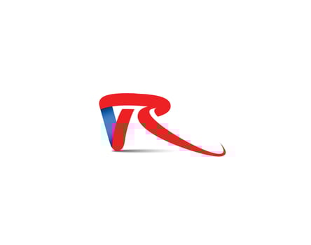 VR Logo Branding Identity Corporate Font Design. vector