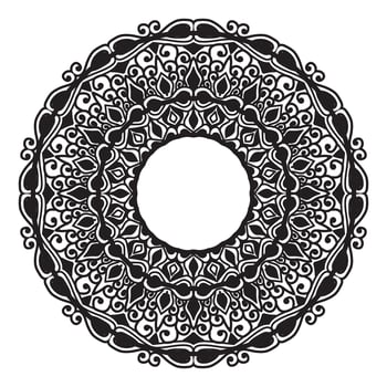 black and white mandala art vector