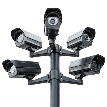 security cameras, surveillance system on white background png